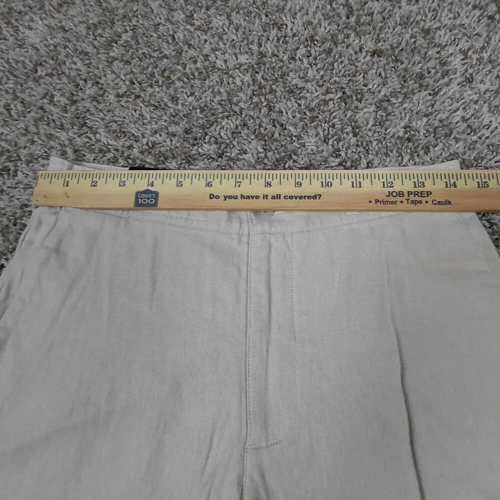 NEW Marc Anthony Linen Blend Pants Mens Small Beige Slim Fit Elastic Back